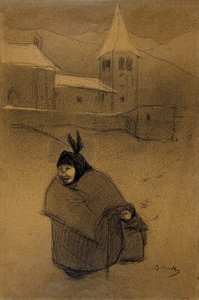 雪のある風景 作： Isidre Nonell